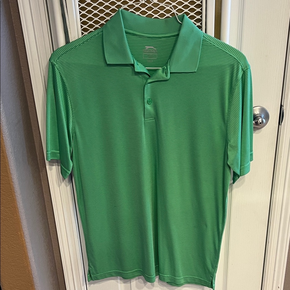 Slazenger Green Striped Performance Polo